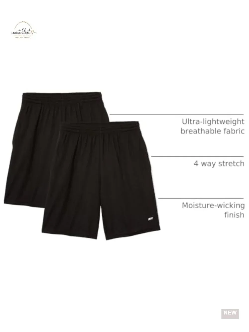 Men's Athletic Basketball Gym Shorts, Moisture Wicking Performance Tech, Pack